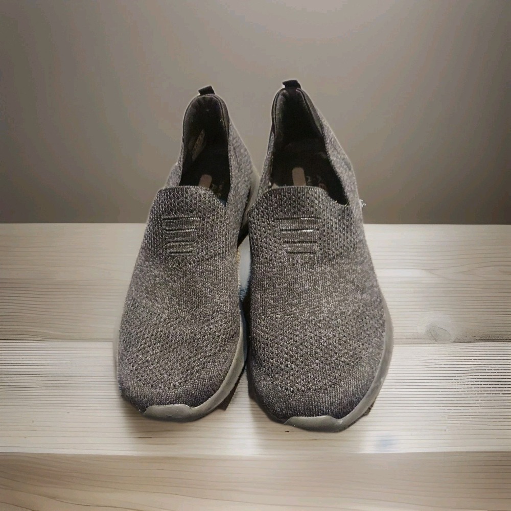SKECHERS WOMAN SHOES COMFORT GRAY BLACK SIZE‎ 7 AIR COOLED MEMORY FOAM Slip On